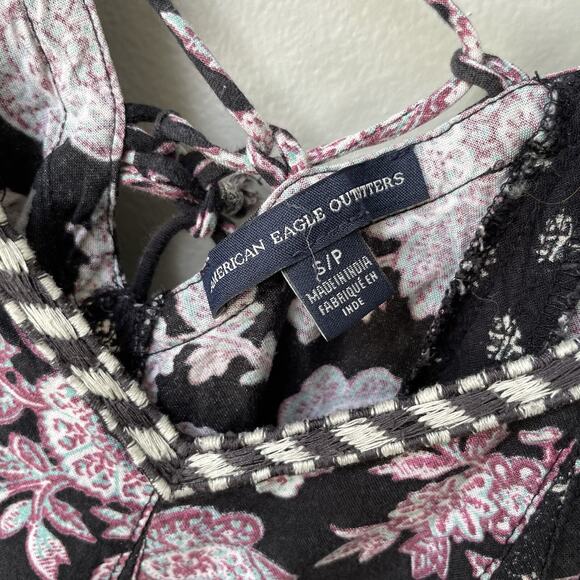 American Eagle Paisley Print Womens Dress‎ Size Small Cross Cross Back - Picture 2 of 9